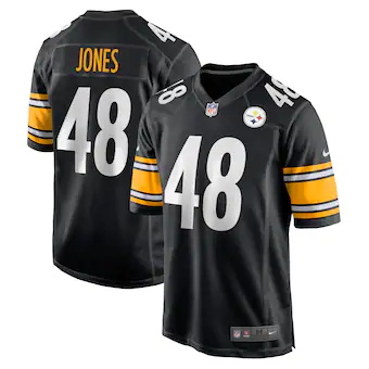 mens nike jamir jones black pittsburgh steelers team game p